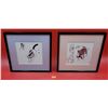 Image 1 : 2 Framed Asian Prints (Cat & Ox)