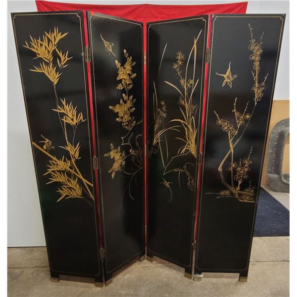 Asian Double-Sided Lacquered Wood Room Divider