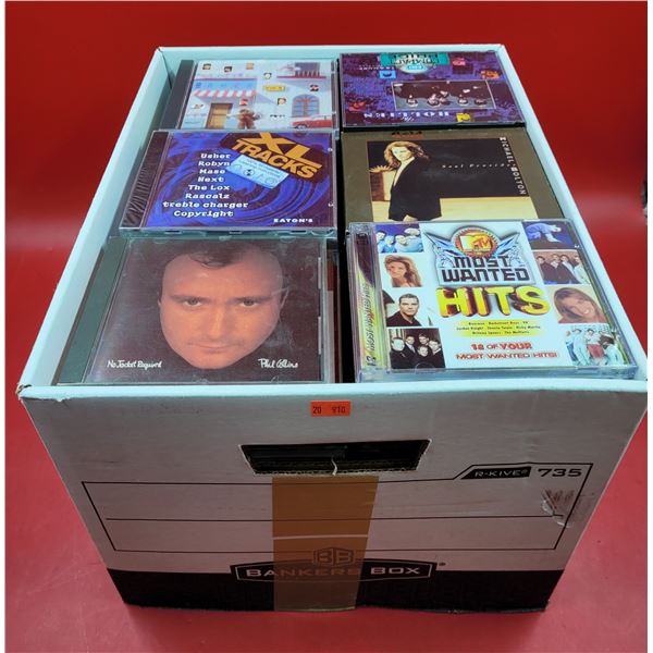 Box of Assorted CDs w/ Phil Collins, Michael Bolton, MTV Hits, & More
