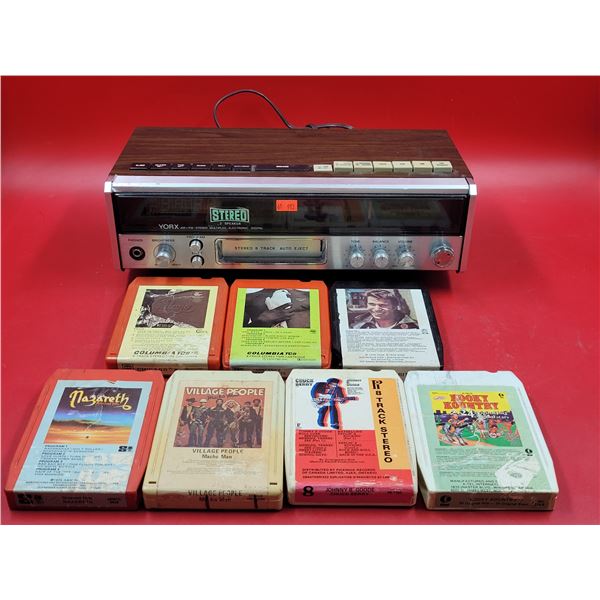 Yorx AM/FM Clock Radio 8-Track Player w/ Assorted 8-Tracks