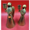 Image 1 : 2 Brass Angel Candleholders Made in Mexico