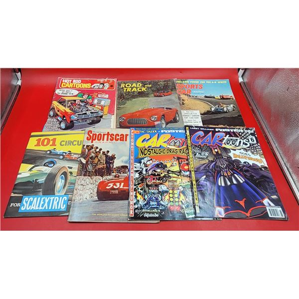 Lot of VTG Automobila Magazines w/ CARtoons, Sportscar Graphic, Hot Rod Cartoons, & More