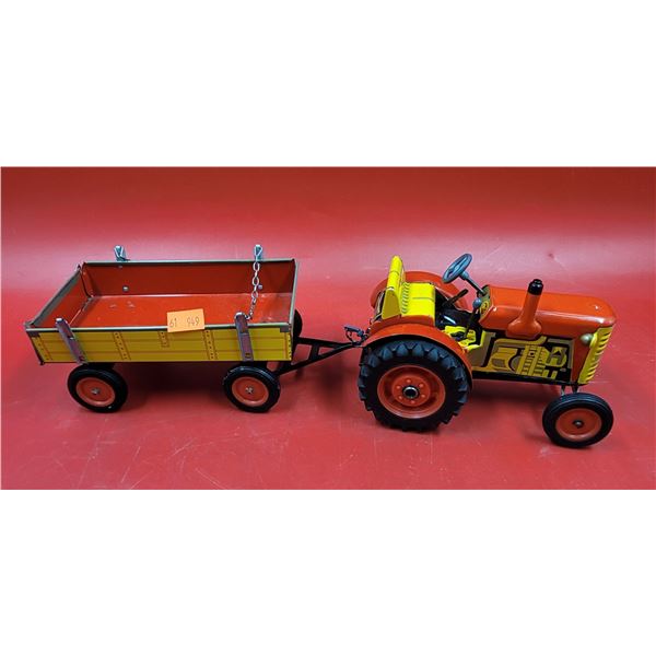 Zetor Wind-Up Tin Tractor & Trailer