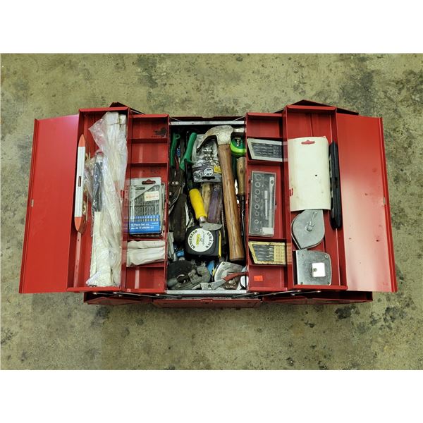 Metal Craftsman Toolbox w/ Assorted Tools