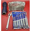 Image 1 : Assorted Tool Lot w/ Combination Wrenches, Adjustable Wrench, & Allen/Hex Key Set
