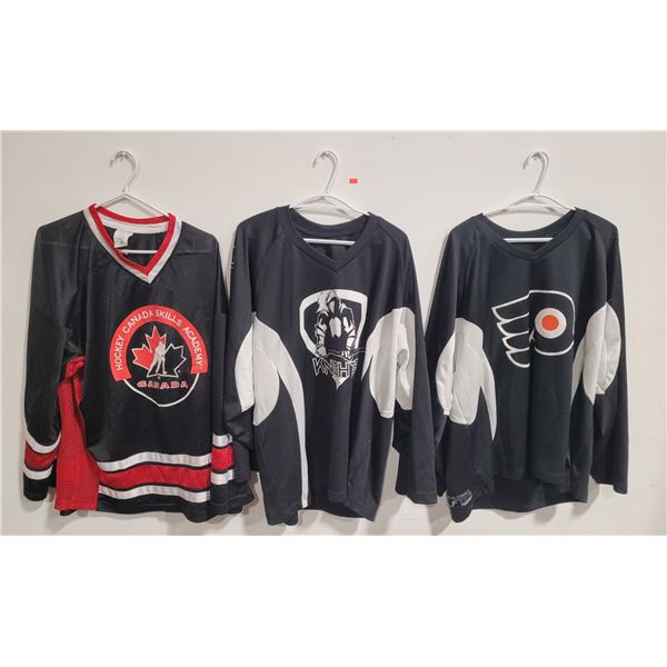 3 Hockey Jerseys w/ Knights, Flyers, & Team Canada