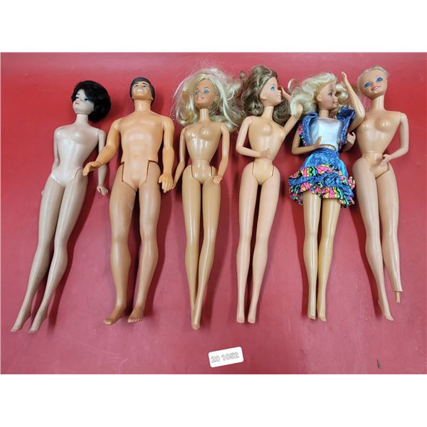 Lot of VTG Mattel Barbie, Midge, & Ken Dolls
