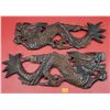 Image 1 : Hand-Carved Wooden Dragon Wall Decor Made in Taiwan