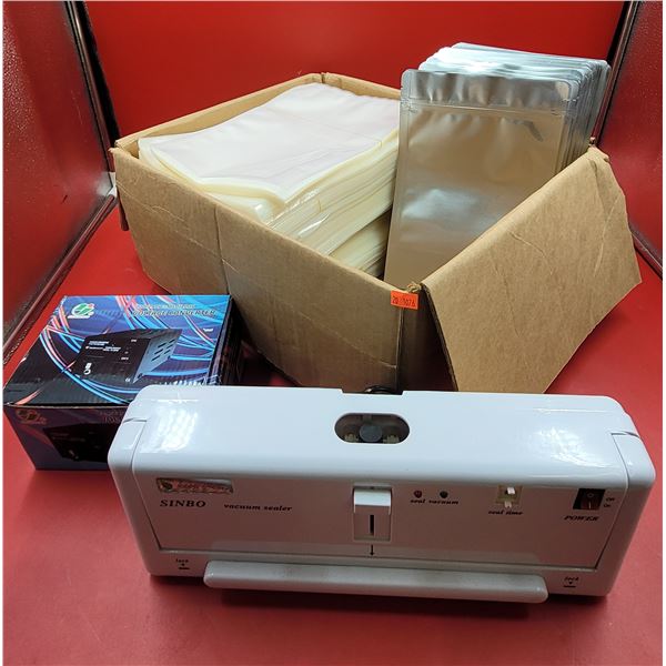 Voltage Converter & Vacuum Sealer w/ Vacuum Seal Bags