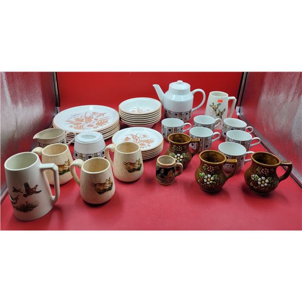 Lot of Assorted Dishes w/ Fox Mugs