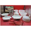 Image 1 : Corning Ware & Milk Glass Lot w/ Baking Dishes & Mixing Bowls