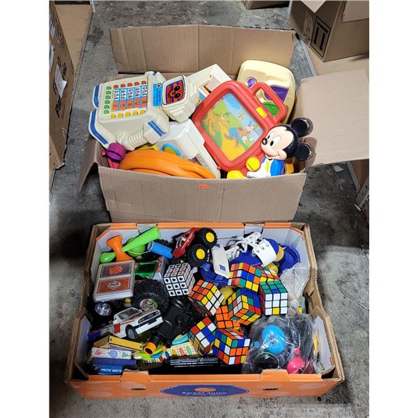 Lot of Assorted Toys w/ Rubix Cubes, Playskool Alphie Robot, & More