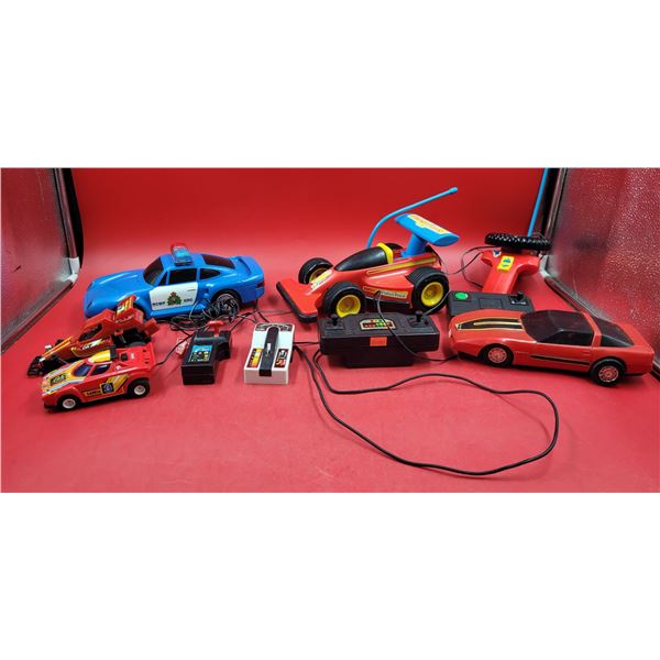 VTG Toy Car Lot w/ Wired RC Cars