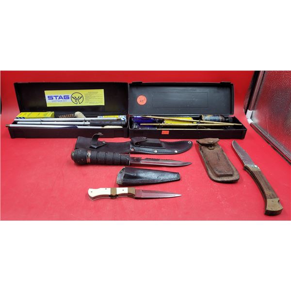 Firearm Cleaning Kits & Knives Lot