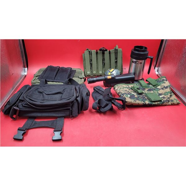 Lot Of Camo Bags & Thermos