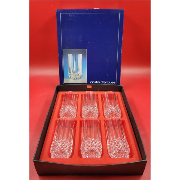 Set of 6 VTG Cristal D'arques Tall Glasses