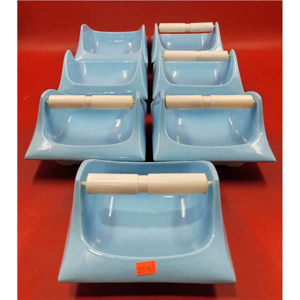 NOS Baby Blue Ceramic Toilet Paper Holders