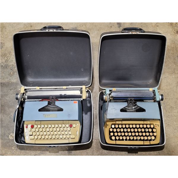 2 Blue Smith-Corona Type Writers