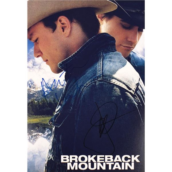 Brokeback Mountain Heath Ledger and Jake Gyllenhaal facsimile signed  movie photo
