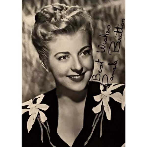 Pamela Britton facsimile signed photo. 3x5 inches