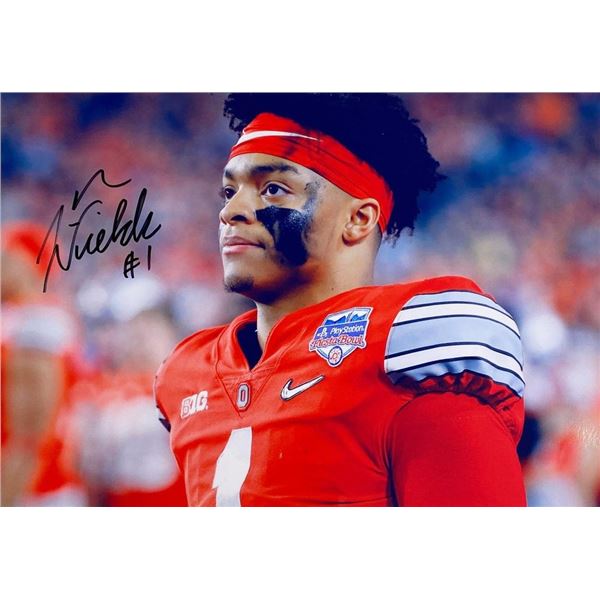Ohio State QuarterbackJustin Fields facsimile signed  photo