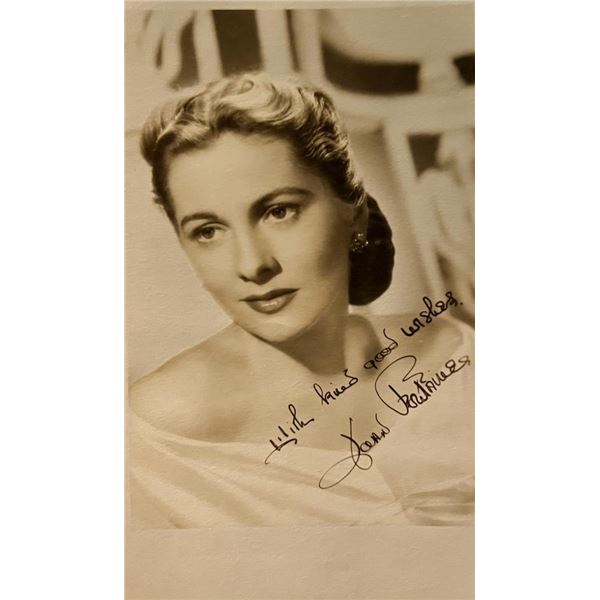 Joan Fontaine facsimile signed photo. 3x5 inches