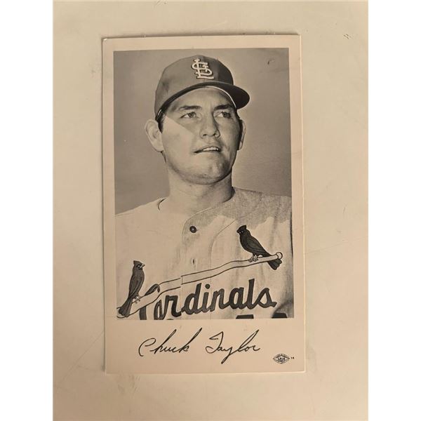 Chuck Taylor facsimile signed photo. 3x5 inches