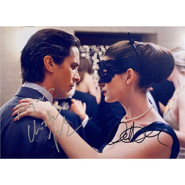 The Dark Knight Rises Christian Bale and Anne Hathaway facsimile signed  movie photo