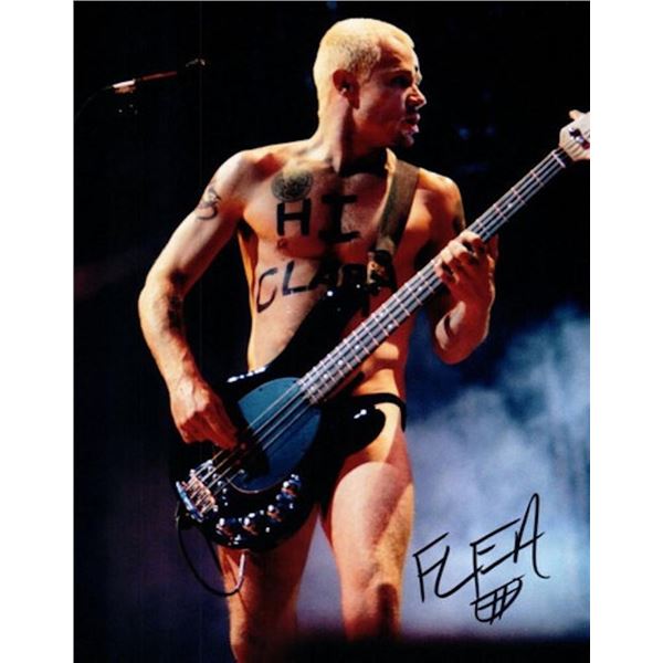 Red Hot Chili Peppers Flea facsimile signed photo