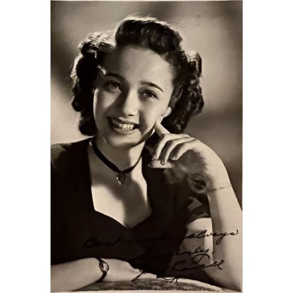 Jane Powell facsimile signed photo. 3x5 inches