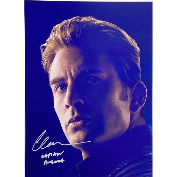 Captain America Chris Evans facsimile signed  movie photo