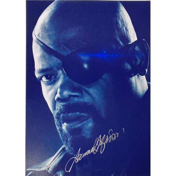 Marvel Nick Fury Samuel L. Jackson facsimile signed  movie photo