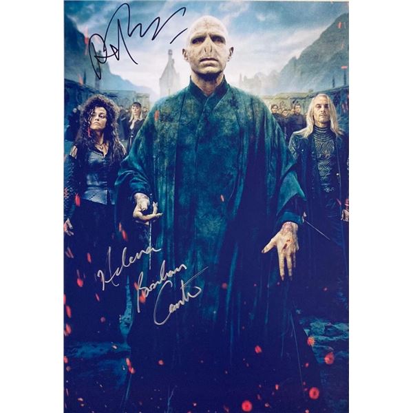 Harry Potter Ralph Fiennes and Helena Bonham Carter facsimile signed  movie photo