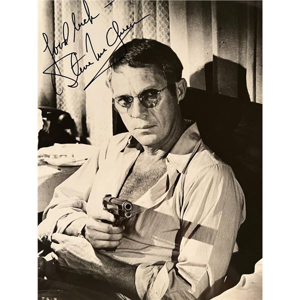 Steve McQueen facsimile signed photo. 8x10 inches