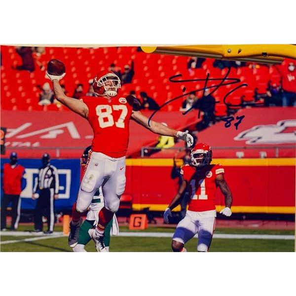 Kansas City Chiefs Travis Kelce facsimile signed  photo.
