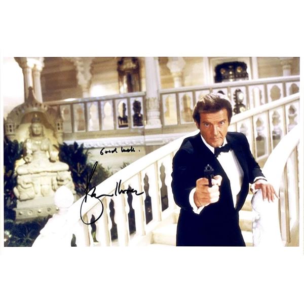 James Bond Roger Moore facsimile signed  movie photo