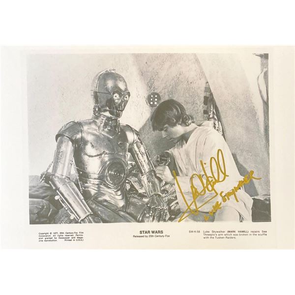Star Wars 1977 Mark Hamill facsimile signed  movie photo