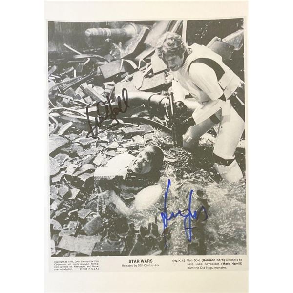 Star Wars Harrison Ford and Mark Hamill facsimile signed  movie photo