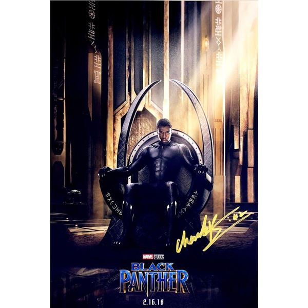 Black Panther Chadwick Boseman facsimile signed  movie photo