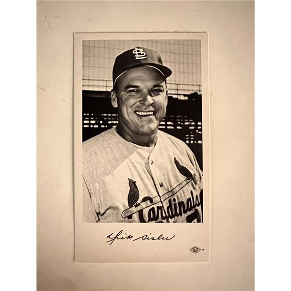 Dick Sisler facsimile signed photo. 3x5 inches