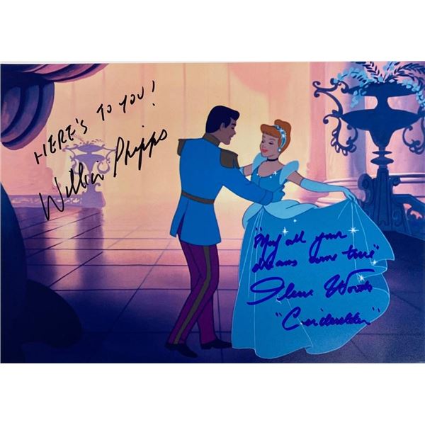 Cinderella 1950 William Phipps and Ilene Woods facsimile signed  movie photo