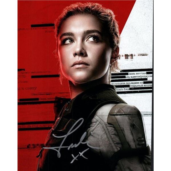 Black Widow Florence Pugh facsimile signed photo