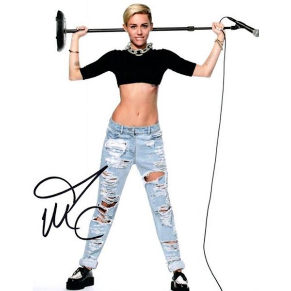 Miley Cyrus facsimile signed photo