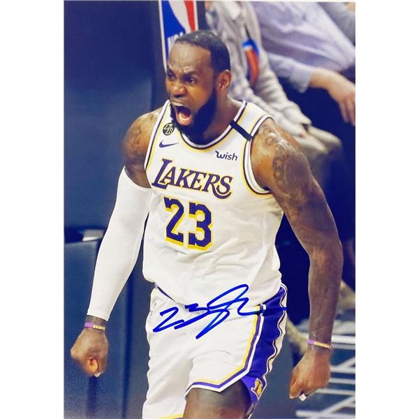 LA Lakers LeBron James facsimile signed  photo