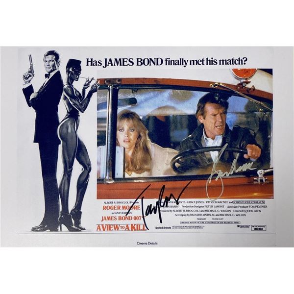 A View to a Kill Tanya Roberts and Roger Moore facsimile signed  movie photo