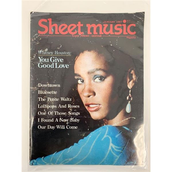 Sheet Music Magazine January 1987 Whitney Houston Cover