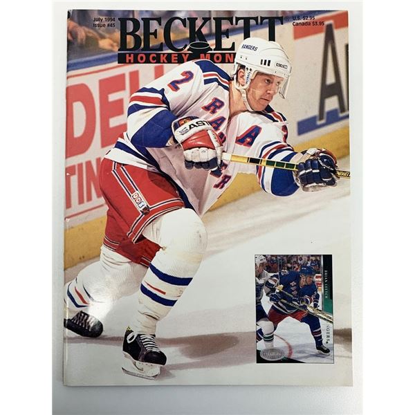 Beckett Hockey Monthly - Brian Leetch - July 1994 Issue #45