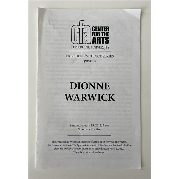 Dionne Warwick Center for the Arts program