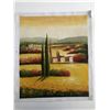 Image 1 : Tuscan Village in Summer Landscape original painting on canvas