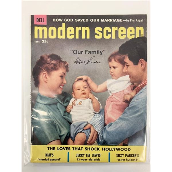 Modern Screen Magazine September 1958 Debbie Reynolds & Eddie Fisher Cover